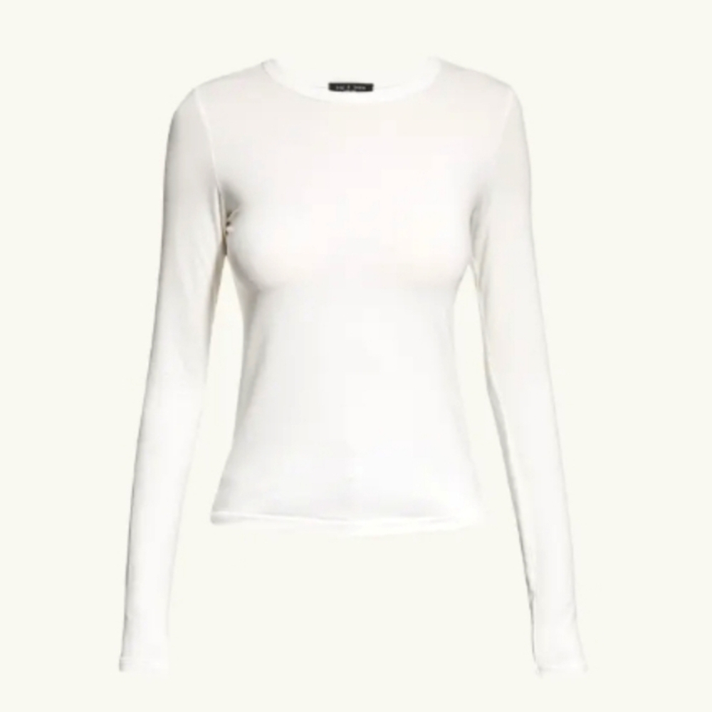 Rag and Bone Organic Pima Cotton Long Sleeve Jersey Tee